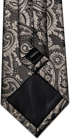 Набір краваток для чоловіків: краватка, нагрудна хустинка, краватки-слейв, краватки-кліпси, запонки, шпилька, 5 шт. (чорний та темно-золотий)