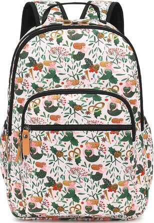 Шкільний рюкзак Leaper з квітковим принтом, сумка-рюкзак, сумочка для книг, жіноча сумка. Темно-синьо-білий квітка 2 (46, світло-рожева русалка)