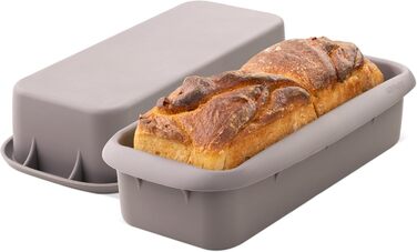 Silicone Baking Mold - 30cm Loaf Pan - Rectangular Silicone Cake Pan - Non-Stick Silicone Baking Mold - Silicone Loaf Pan - Grey