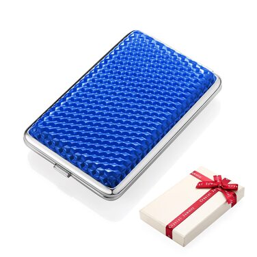 Чохол для сигарет з PU шкіри на 14 сигарет - чорний, срібний, червоний, синій (з подарунковою коробкою)