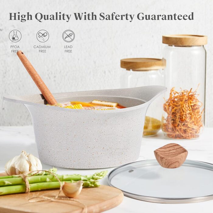 Набір посуду RIOVARM з індукційним покриттям Granit Antihaft: каструлі, сковороди, кришки, лопатка. Без PFOA.