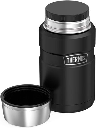 THERMOS Stainless King: контейнер для їжі з нержавіючої сталі, вакуумна ізоляція, 680 мл, матовий чорний