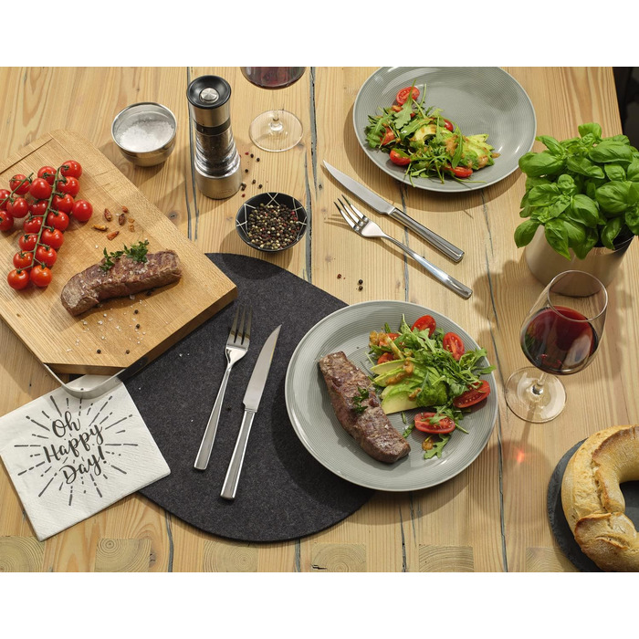 RÖSLE ELEGANCE Steak Set, 12-Piece – High-Quality Steak Set for 6 People made of Stainless Steel 18/10 and Special Blade Steel – Highly Polished, Dishwasher-Safe, in Elegant Gift Box, 12-Piece Steak Set