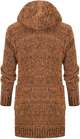 Чоловіча в'язана кардиган з бавовни - тепла чоловіча толстовка з капюшоном та ґудзиками для осені та зими (Хакі, 3XL)