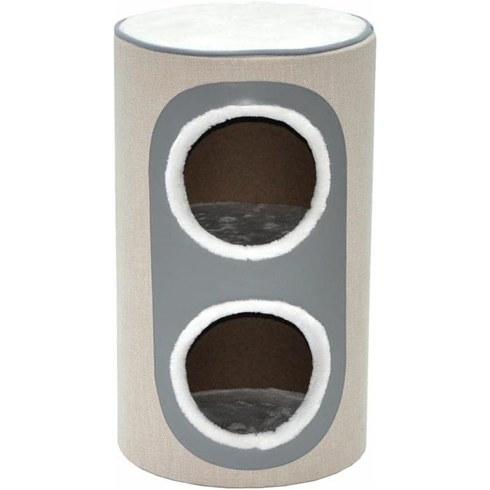 Котячий будиночок Nanook Nala: когтеточка, ігровий комплекс, будиночок, когтешкребок, 71 см, бежево-сірий