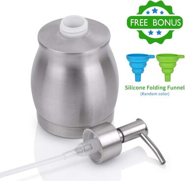 Дозатор мила з нержавіючої сталі, 390 мл, сріблястий (для кухні та ванної кімнати)