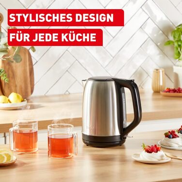 Електричний чайник Tefal Subito KI1R0DE0 з нержавіючої сталі, 1.7 л, 2200 Вт, з фільтром від накипу та автоматичним вимкненням