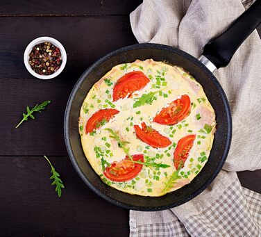 Набір сковорідок, чорний колір, з ефектом граніту - 3 шт. (28 см + 24 см + 20 см), антипригарне покриття, для індукційних, газових та склокерамічних плит