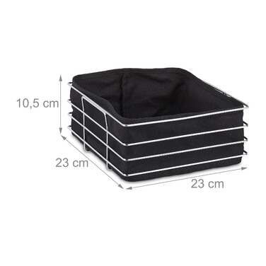 Relaxdays Bread Basket, Metal with Fabric Insert