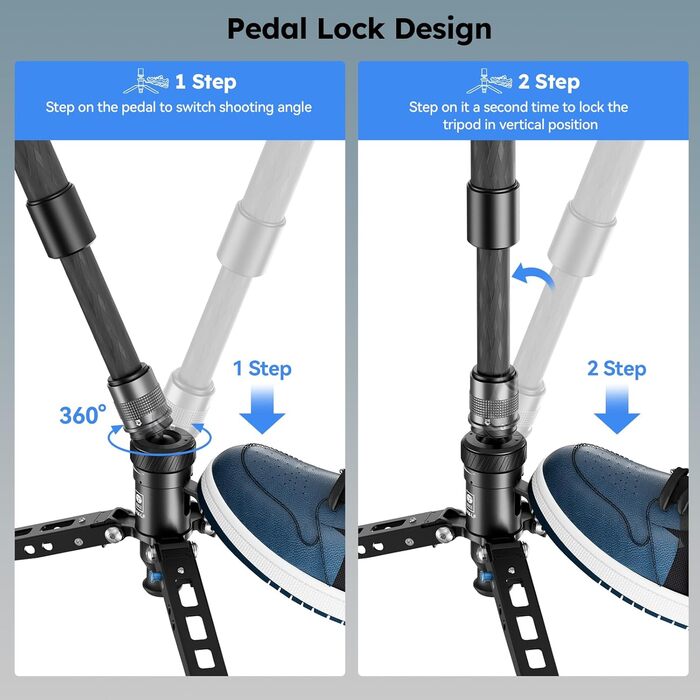 SIRUI Монопод з вуглецевого волокна з швидкою системою | 165 см, професійний, 3-в-1, вантажопідйомність 10 кг, для DSLR та відео (SVM-165P)