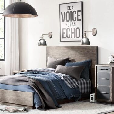Phansthy 2-Piece Wall Light with Metal Shade Wall Lamp Industrial Design, Interior Vintage Loft Wall Lamp E27 max. 40W for Living Room Bedroom Office Kitchen Hallway (White) (Clear Lacquer)