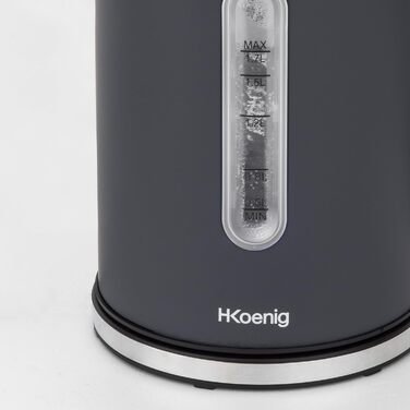 Електричний чайник H.Koenig BOE52 сірий, 1.7л, регулювання температури 40-100°C, 2200W