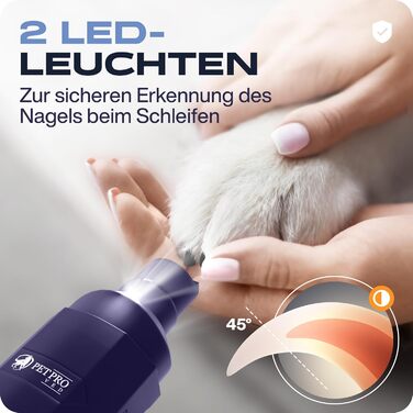 Електричний точилка для собачих кігтів з LED-підсвічуванням. Точилка для кігтів собак, фіолетового кольору.