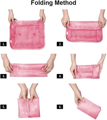 Органайзер для валізи OSDUE, набір 6 шт., Packing Cubes, водонепроникні сумки для одягу, туристичний органайзер для валізи (Рожевий)