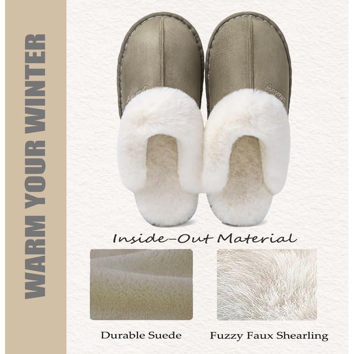 Домашні тапочки для жінок та чоловіків зимові теплі з синтетичного хутра, овчої шкури, штучного хутра, плюшу, м'які, з антиковзким покриттям, пантолетти для дому та вулиці (42.5/44 EU, Forest Night)