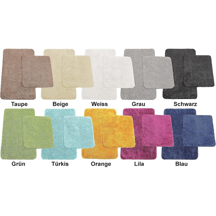 Brandsseller Bath Mat Set - 2 Piece Set (50x80cm & 45x50cm) - Green & Black