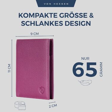 Гаманець VON HEESEN для чоловіків і жінок, рожевий, з монетницею