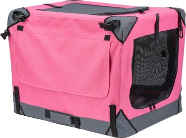 Foxdevil® Складана переноска для собак та котів середніх порід – переноска для тварин у машину та дім (світло-рожевий, M)