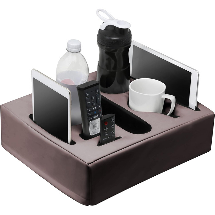 Sofa-Buddy Practical Couch Cup Holder, Couch Coaster, Sofa Cup Holder. The perfect couch accessory (Square-big-leather-brown)