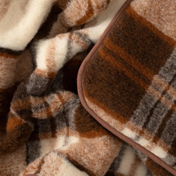 Плед з мериносової вовни, 240x200 см - теплий та м'який плед з 100% мериносової вовни, в клітинку, вага 500г/м2, дихаючий матеріал