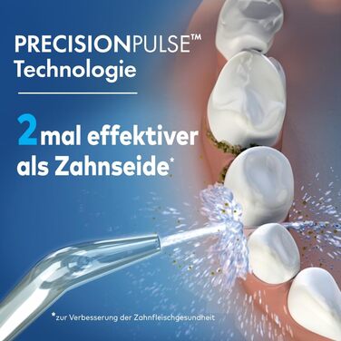 Waterpik Pulse Бездротова Іригатор для Рота (Мандюшче) з 2 Насадками, Білий. Професійне видалення нальоту, 2 режими інтенсивності, 45 сек резервуар, для чищення зубів та міжзубних проміжків