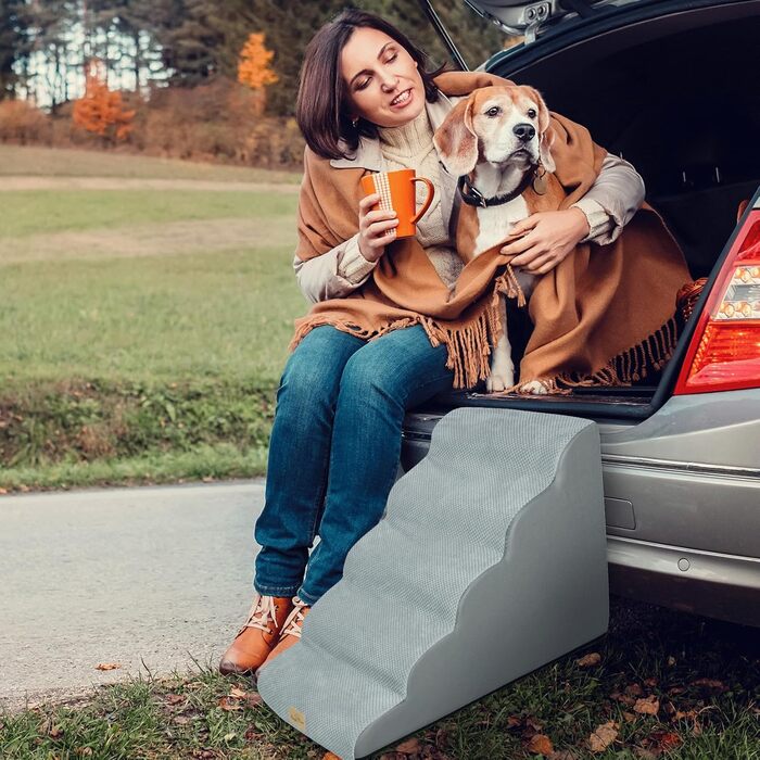 Сходинки для собак BingoPaw: 3/5 сходинок, 40/85 см, знімний чохол, протиковзкий