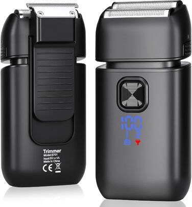 Електричний гоління для чоловіків Flintronic: водонепроникний, багатофункціональний, з глибоким очищенням, USB-C, 120 хв, 2-в-1, чорний