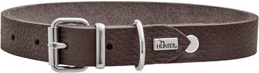 Нашийник для собак HUNTER Grenada з натуральної шкіри, ручної роботи, Німеччина, для тренувань та повсякденного використання, міцний, комфортний, елегантний дизайн, розмір: 39-48 см, колір: темно-коричневий