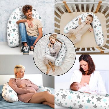 Подушка для вагітних Amilian Stillkissen 170 см XXL - подушка для сну на боці, підтримка тіла, Body Pillow для годування (Тюрковий)