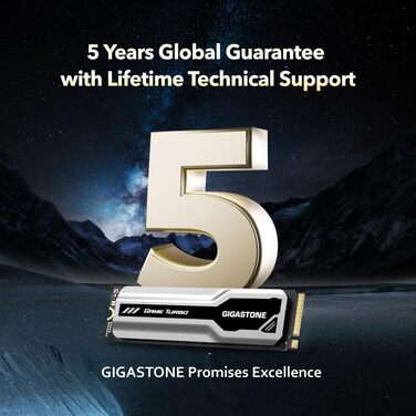 Gigastone M.2 SSD 1TB з радіатором: NVMe SSD 2280 PCIe Gen3 для ігор, графіки та відеомонтажу. Сумісний з ноутбуками та ПК. Швидкість до 3400 МБ/с