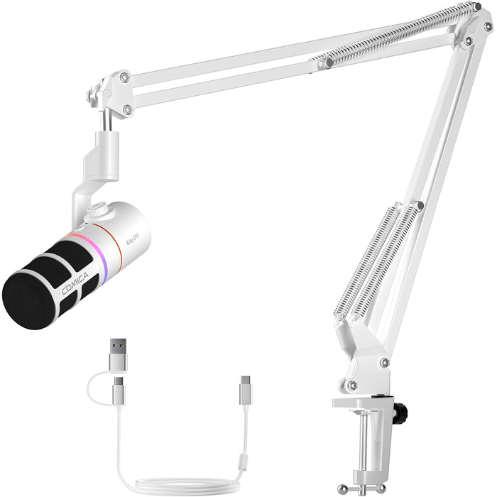 Мікрофон COMICA EJoy D10: Динамічний USB/XLR з RGB-підсвічуванням та шумозаглушенням, 48kHz/24bit