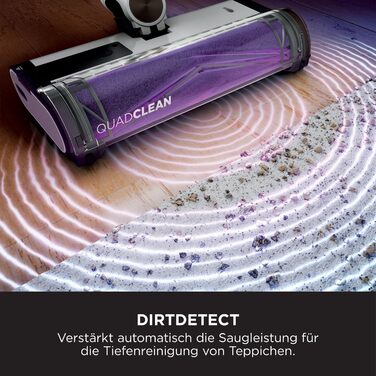 Пылесос Shark Clean & Empty: аккумуляторный, самоочищающийся, для шерсти животных, ковров и твердых полов, с LED-подсветкой, тихий, белый/синий, BU3521EU Detect Clean & Empty