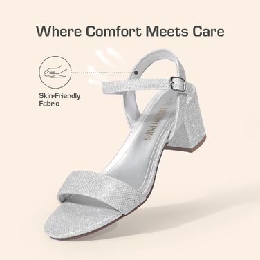 Босоніжки жіночі DREAM PAIRS на високій платформі та блочних підборах, сріблясті з блискітками, розмір 40.5 EU