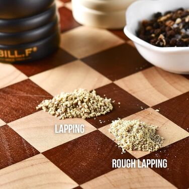 Набір для солі та перцю Bill.F, 2 шт., дерев'яні, ручні, з регульованим керамічним млином, 13,5 см (чорний та кремовий)