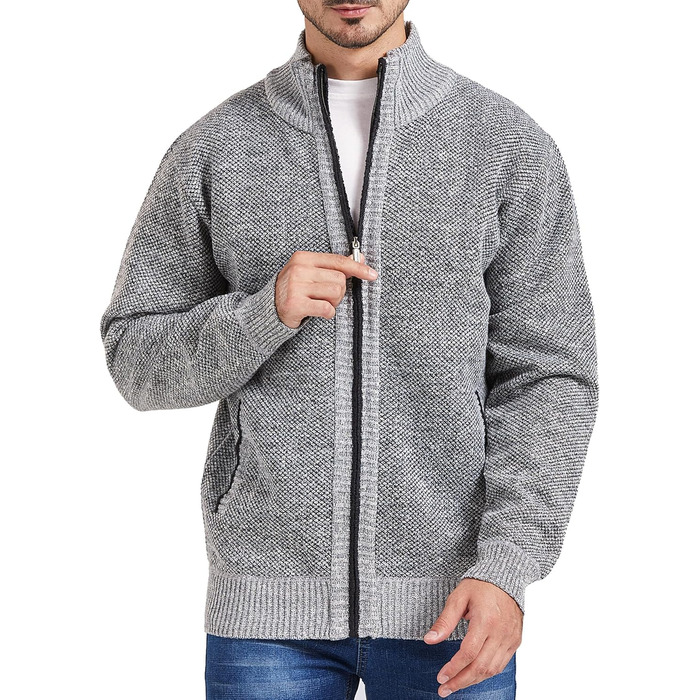 Чоловіча кардиган-кофта з флісу GLESTORE, сірий світлий, для стильного образу