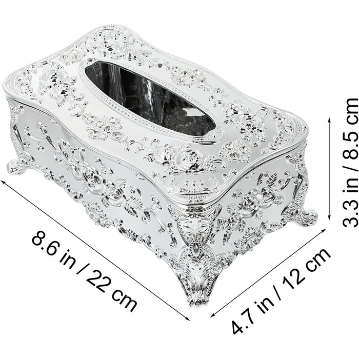 WINOMO 1 Pcs Tissue Box, Tissue Box, Pocket Tissue Box, Retro Tissue Box, Cosmetic Tissue Box, Wet Wipe Box, Tissue Box Dispenser for Office, Kitchen, Living Room, Bedroom, Desk, Silver 1