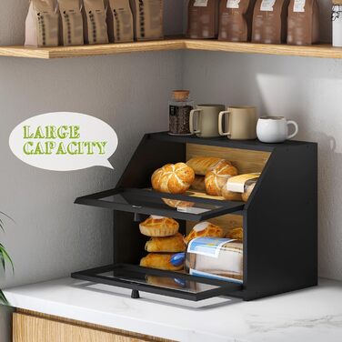 Бротокнига для кухні BMOSU: двошарова, бамбукова, велика місткість, білий (чорний, прозорий)