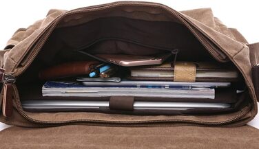 Чоловіча нагрудна сумка OSMIE 16 л, канвас, для ноутбука, сумка-месенджер чорна (L, L-кавовий)