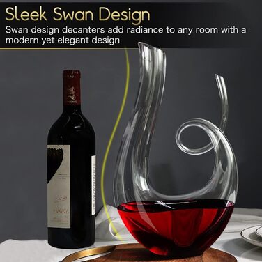 NUTRIUPS Wine Decanter, Red Wine Decanter, 1.2L Lead-Free Crystal Wine Decanter, Red Wine Decanter, Decanter, Wine Aerating Decanter with Free Cleaning Brush, Wine Decanter