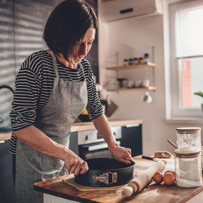 Форма для випічки SUJIBHI 20 см, вуглецева сталь з антипригарним покриттям, знімний дно, для чізкейків, брауні, тортів та випічки (1 шт.)