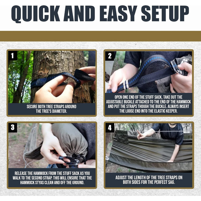 Onewind Premium 11' Camping Zippered Hammock, Single Portable Hammock with Mosquito Net and Tree Straps for Travel, Camping, Backpacking, and Hiking...