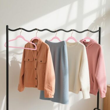 22 шт. плюшеві вішалки для одягу Stormix для дорослих, преміум-якість, антиковзаючі, ультратонкі, для костюмів, сорочок, суконь, темно-рожевого кольору (гачки рожевого золота)