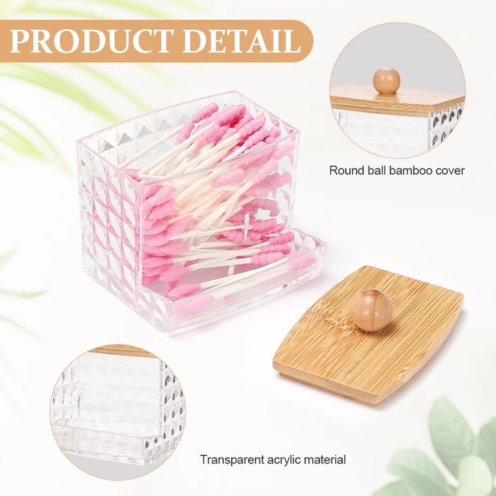 Організатор для ватних дисків та паличок: набір з 3 шт. з акрилу для ванної кімнати