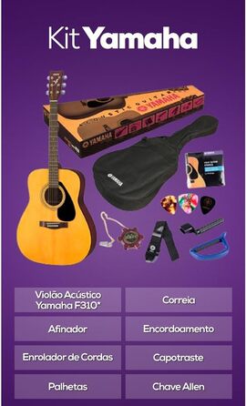 Акустична гітара Yamaha F310P Natur (з чохлом, ремінком, тюнером, струнами, медіаторами, кілком для струн, каподастром)