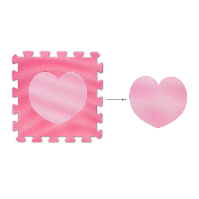 Relaxdays 18-piece Puzzle Mat Heart