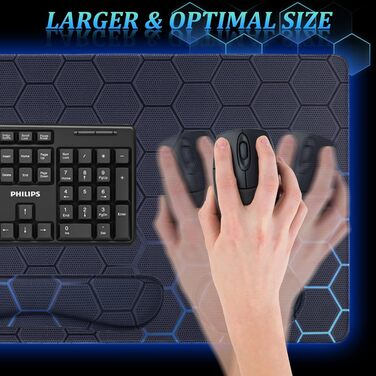 Ігровий килимок для миші Niviy Gaming Mousepad XXL 900x400мм, топографічний принт, синьо-зелений, з 2 підставками для зап'ясть