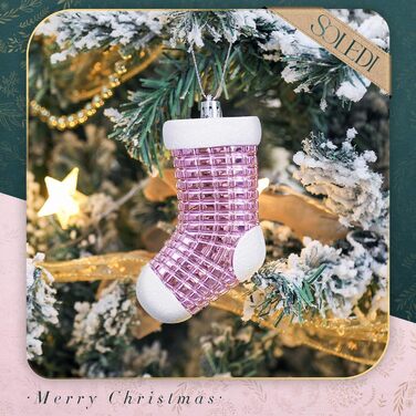 SOLEDI® Набір з 128 штучок преміум ялинкових прикрас - кульки з пластику білого кольору з зіркою на верхівку. Міцний та безпечний набір ялинкових прикрас з гачками. Ялинкові кульки кольорові, багаторазовий декор на Різдво (рожевий)