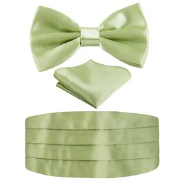 Метелик Alizeal чоловічий однотонний, з підтяжками та нагрудною хустинкою, подарунковий набір (132 Оливковий)