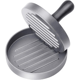 Пресс для бургерів з нержавіючої сталі, кулінарна якість, з ABS-ручкою, антипригарний, 11,5 см, 50 аркушів для паті, сірий