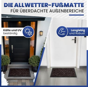 Килимок для дому та вулиці Bodenständig® - міцний, 80x120 см, ефективне очищення взуття, коричневий